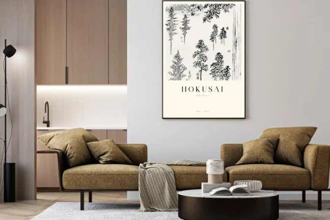 Plakat: Sosny reprodukcja autorstwa hokusai