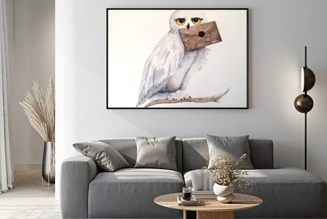 Plakat: Sowa z listem