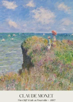Plakat: Spacer po klifie w pourville reprodukcja claude monet
