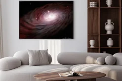 Plakat: Spiral galaxy and glowing stars in outer space