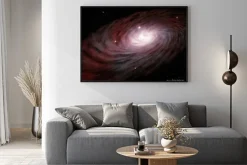 Plakat: Spiral galaxy and glowing stars in outer space