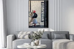 Plakat: Sportowiec robi ćwiczenia zaawansowane