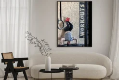 Plakat: Sportowiec robi ćwiczenia zaawansowane