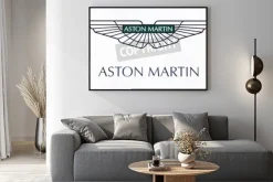 Plakat: St. petersburg, russia-february 10, 2015: aston martin logo on