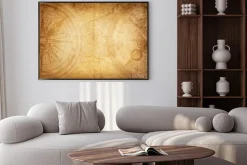 Plakat: Stara mapa z kompasami w sepii styl retro