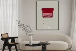 Plakat: Stara maszyna do pisania w stylu retro