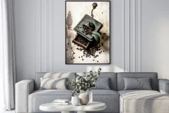 Plakat: Stary młynek do kawy