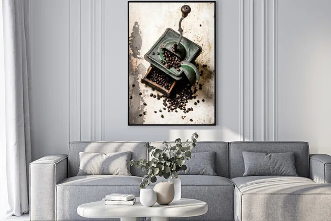 Plakat: Stary młynek do kawy