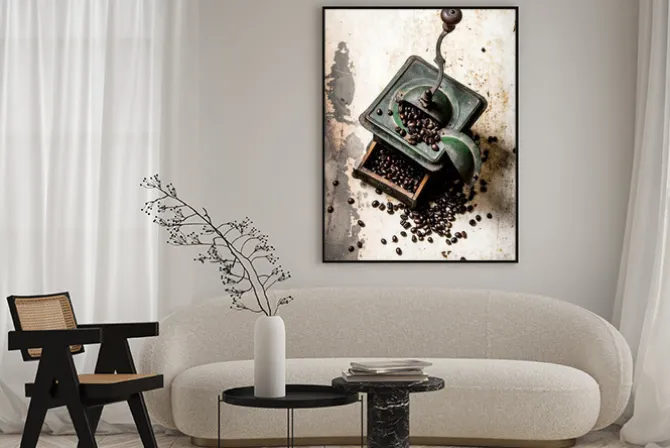 Plakat: Stary młynek do kawy