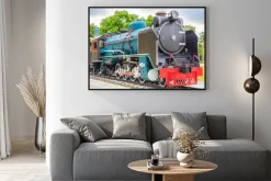 Plakat: Stary pociąg styl vintage.