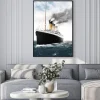 Plakat: Statek titanic na otwartym morzu