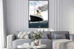 Plakat: Statek titanic na otwartym morzu