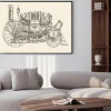 Plakat: Steampunk karetki, grawerowane stylu, ilustracji wektorowych