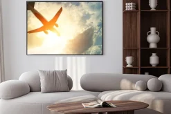 Plakat: Stonowanych zdjęcie samolocie w słońcu