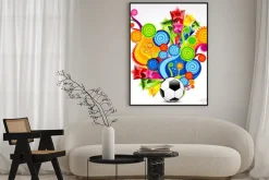 Plakat: Streszczenie kolorowe tło fala magia