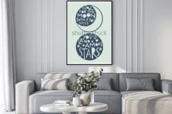 Plakat: Strzelaj na księżyc, nawet jeśli tęsknisz, lądujesz wśród gwiazd.