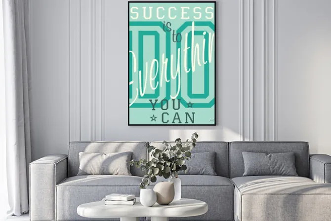 Plakat: Sukces jest zrobić wszystko, co możliwe - slogan typografii,