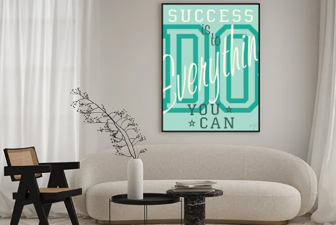 Plakat: Sukces jest zrobić wszystko, co możliwe - slogan typografii,