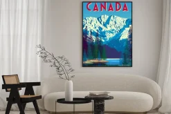 Plakat: Summer landscape in canadian natural рark with forest, lake and
