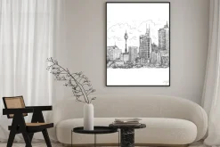 Plakat: Sydney wieża i drapacze chmur widok z sydney, australia. wektor