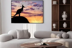 Plakat: Sylwetka kangur z dzieckiem