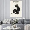 Plakat: Sylwetka kobiety w stylu henri matisse