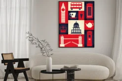 Plakat: Symbole wielkiej brytanii w graficznym ujęciu