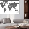 Plakat: Szara mapa świata na białym tle