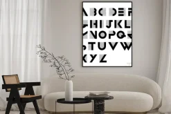 Plakat: Szeroki dekoracyjne retro alfabetu