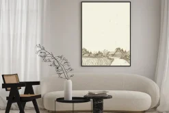 Plakat: Szkic światowego dziedzictwa miejscowości shirakawa-go w japonii