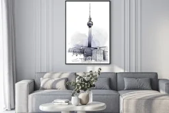 Plakat: Szkic wieży telewizyjnej w berlinie