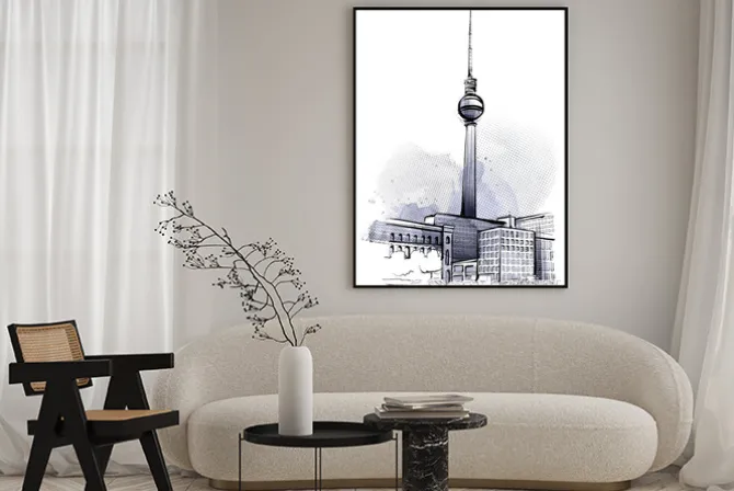 Plakat: Szkic wieży telewizyjnej w berlinie