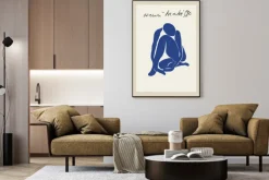 Plakat: Sztuka abstrakcyjna niebieska sylwetka w stylu matisse