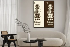 Plakat: Szyld kawiarni z młynkiem kawowym