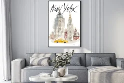 Plakat: Żółta taksówka w nowym jorku