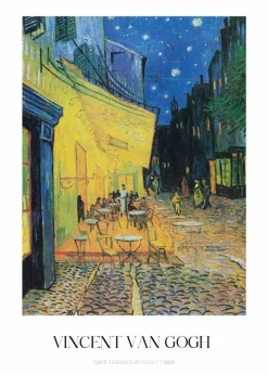 Plakat: Taras kawiarni w nocy sztuka vincenta van gogha