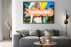 Plakat: Tasmania zadowoleniem powitać z palmami