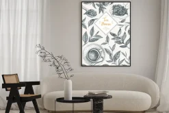 Plakat: Tea shop ilustracji wektorowych. konstrukcja wektora karty z