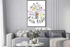 Plakat: Tea time koncepcja plakatu. konstrukcja karty tea party. ręcznie