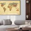 Plakat: Teksturowana mapa świata w stylu retro