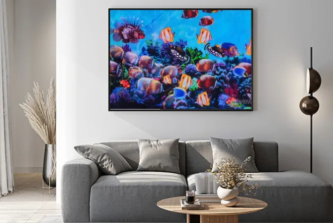 Plakat: Tekstury drukowania tkanin paski akwarium