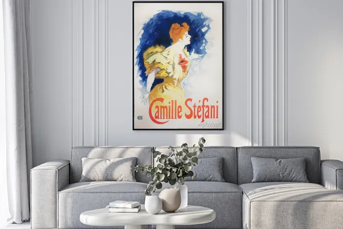 Plakat: The advertising poster with a cute woman in the vintage book