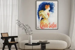 Plakat: The advertising poster with a cute woman in the vintage book