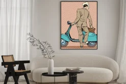 Plakat: The man gets a scooter