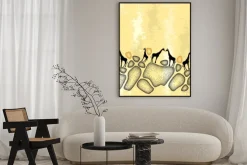 Plakat: Tło zwierzę w stylu dotwork.