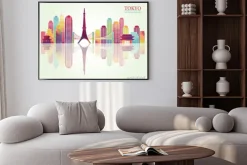 Plakat: Tokio szczegółowe horyzontu. ilustracji wektorowych