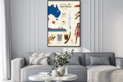 Plakat: Travel concept australia landmark flat icons design .vector illu