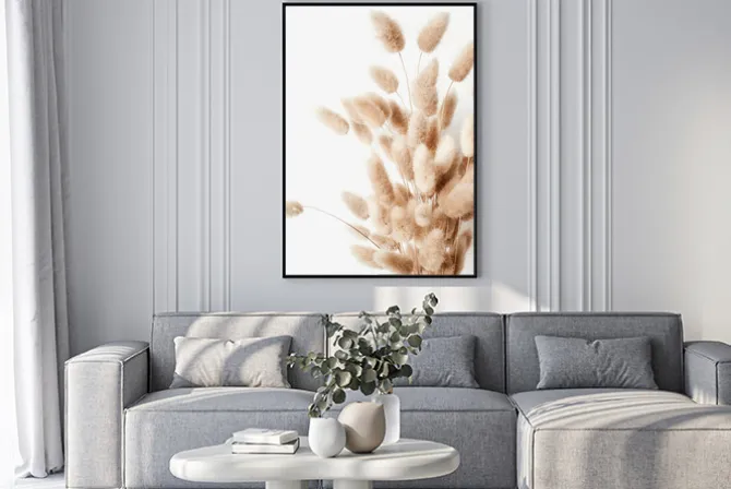 Plakat: Trawa w stylu boho dmuszek jajowaty