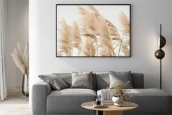 Plakat: Trawy pampasowe na jasnym tle