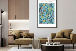 Plakat: Tropikalne owoce i liście w stylu william morris